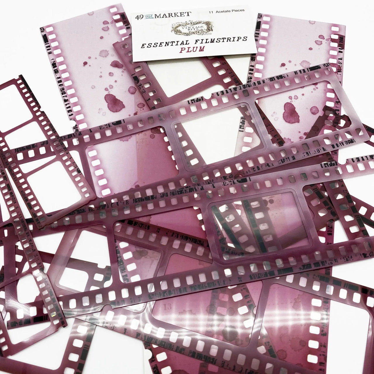 Tiras de película esenciales de 49 & Market Vintage Bits - Ciruela